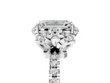 White gold Emerald Halo Diamond Pave Band Ring with Four-Prong Setting_20