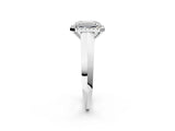 White gold Emerald Halo Diamond Ring with Cathedral Band and Four-Prong Setting_82