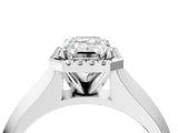 White gold Emerald Halo Diamond Ring with Cathedral Band and Four-Prong Setting_84
