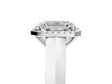 White gold Emerald Halo Diamond Ring with Cathedral Band and Four-Prong Setting_85