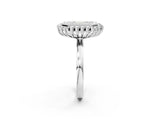 White gold Emerald Halo Diamond Ring with Milgrain Edge and Round Prong Setting_28