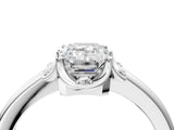 White gold Emerald Halo Diamond Ring with Round Cluster Setting, Solitaire Band, and Four-Prong Setting_44