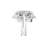 White gold Emerald Halo Diamond Ring with Round Cluster Setting, Solitaire Band, and Four-Prong Setting_45