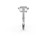 White gold Emerald Halo Pavé Diamond Engagement Ring with Bezel Setting_22