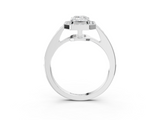 White gold Emerald Halo Pavé Diamond Engagement Ring with Bezel Setting_23