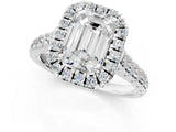 White gold Emerald Halo Pavé Diamond Engagement Ring with Four-Prong Setting_27