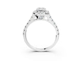 White gold Emerald Halo Pavé Diamond Engagement Ring with Four-Prong Setting_29