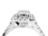 White gold Emerald Halo Pavé Diamond Engagement Ring with Four-Prong Setting_30