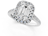 White gold Emerald Halo Pavé Diamond Engagement Ring with Four-Prong Setting_4