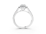 White gold Emerald Halo Pavé Diamond Engagement Ring with Four-Prong Setting_6