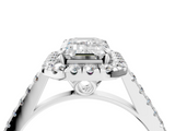 White gold Emerald Halo Pavé Diamond Engagement Ring with Four-Prong Setting_7