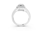 White gold Emerald Halo Pave Band Solitaire Ring with Prong Setting_69