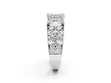 White gold Emerald Halo Pave Diamond Engagement Ring with Milgrain Detailing_50