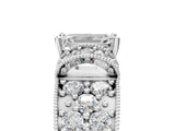 White gold Emerald Halo Pave Diamond Engagement Ring with Milgrain Detailing_53