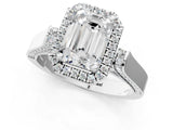 White gold Emerald Halo Pave Split Shank Prong Setting Ring_74
