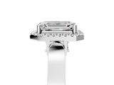 White gold Emerald Halo Pave Split Shank Prong Setting Ring_74