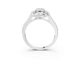 White gold Emerald Halo Round Diamond Pave Band with Four-Prong Setting_41