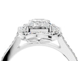 White gold Emerald Halo Round Diamond Pave Band with Four-Prong Setting_42