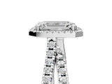 White gold Emerald Halo Split Shank Diamond Ring with Pavé Setting_31