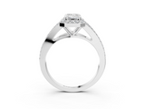 White gold Emerald Halo Split Shank Diamond Ring with Prong Setting_23