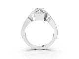White gold Emerald Halo Split Shank Milgrain Diamond Ring_21