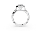 White gold Emerald Halo Twist Band Solitaire Ring_22