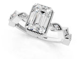 White gold Emerald Milgrain Marquise Diamond Twist Band Ring_38