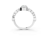 White gold Emerald Milgrain Marquise Diamond Twist Band Ring_40
