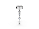 White gold Emerald Milgrain Marquise Diamond Twist Band Ring_40