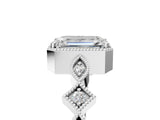 White gold Emerald Milgrain Marquise Diamond Twist Band Ring_43