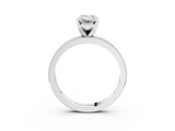 White gold Emerald Milgrain Pave Diamond Engagement Ring with Four-Prong Setting_178