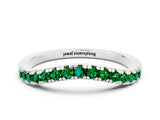 White gold Emerald Pavé Curved Wedding Band_6