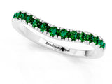 White gold Emerald Pavé Curved Wedding Band_7