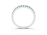 White gold Emerald Pavé Curved Wedding Band_9