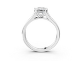 White gold Emerald Solitaire Bezel-Set Diamond Ring with Channel-Set Band_59