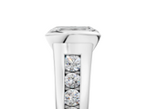 White gold Emerald Solitaire Bezel-Set Diamond Ring with Channel-Set Band_61