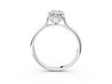 White gold Emerald Solitaire Cathedral Diamond Ring with Six-Prong Setting_26