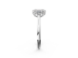 White gold Emerald Solitaire Cathedral Diamond Ring with Six-Prong Setting_27
