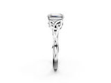 White gold Emerald Solitaire Celtic Knot Engagement Ring with Four-Prong Setting_66