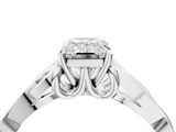 White gold Emerald Solitaire Celtic Knot Engagement Ring with Four-Prong Setting_68