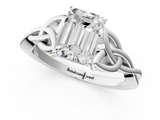 White gold Emerald Solitaire Celtic Knot Engagement Ring with Four-Prong Setting_69
