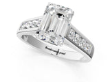 White gold Emerald Solitaire Channel-Set Diamond Engagement Ring with Four-Prong Setting_32