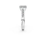 White gold Emerald Solitaire Channel-Set Diamond Engagement Ring with Four-Prong Setting_33
