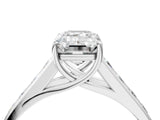 White gold Emerald Solitaire Channel-Set Diamond Engagement Ring with Four-Prong Setting_35