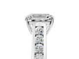 White gold Emerald Solitaire Channel-Set Diamond Engagement Ring with Four-Prong Setting_36