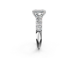 White gold Emerald Solitaire Chevron Pave Diamond Engagement Ring with Six-Prong Setting_5