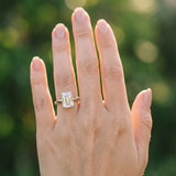 White gold Emerald Solitaire Diamond Engagement Ring with Four-Prong Setting on a Classic Band_13