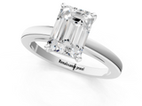 White gold Emerald Solitaire Diamond Engagement Ring with Four-Prong Setting on a Classic Band_35