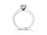 White gold Emerald Solitaire Diamond Engagement Ring with Four-Prong Setting on a Classic Band_37
