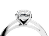 White gold Emerald Solitaire Diamond Engagement Ring with Four-Prong Setting on a Classic Band_38